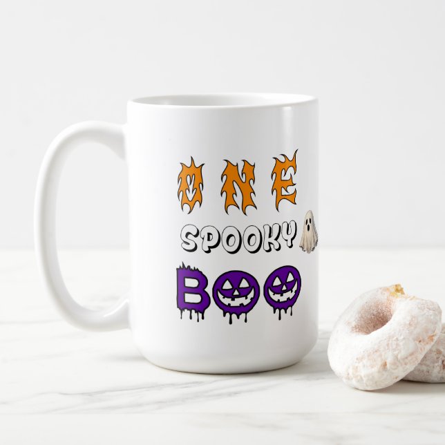 Mug Scène de fantôme Spooky Boo pour le plaisir d'Hall (Avec donut)