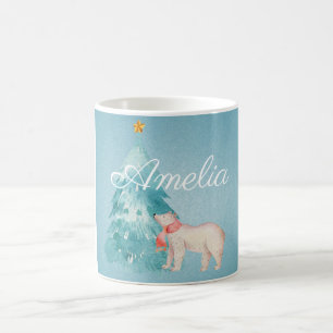 Mug Scène de forêt des Fêtes personnalisable