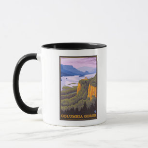 Mug Scène de gorge du fleuve Columbia avec le point de
