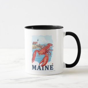 Mug Scène de homard et de phare de Portland
