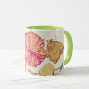 Mug Scène de jardin avec fleurs, papillon et champigno