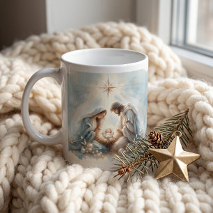 Mug Scène de la Nativité de la Sainte Famille radieuse