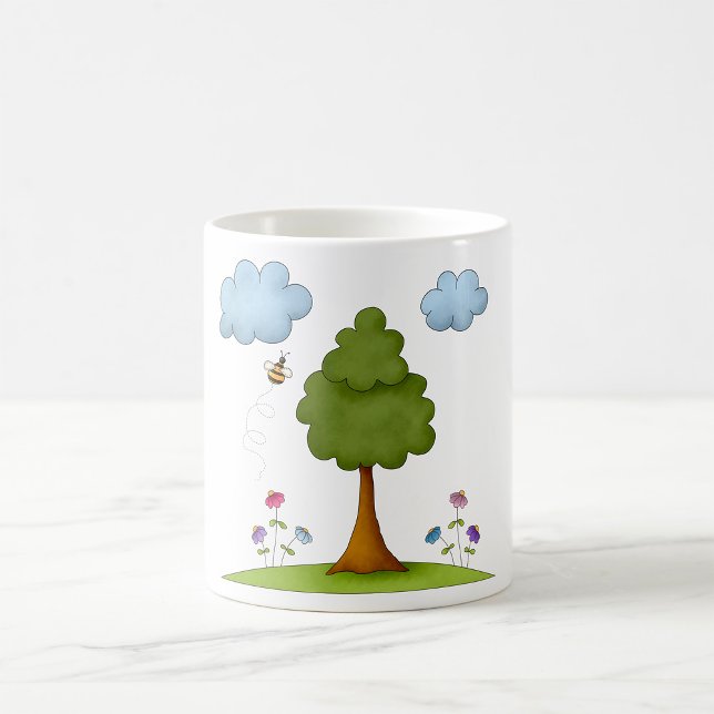 Mug Scène de la nature des abeilles et des arbres avec (Créateur téléchargé)