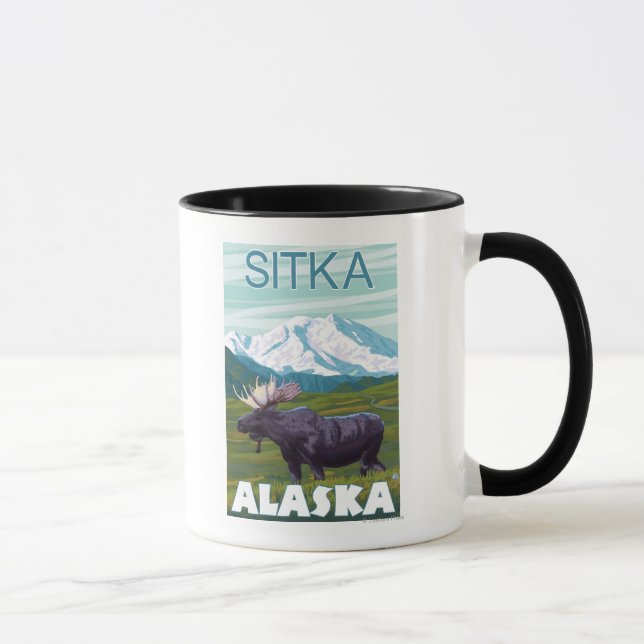 Mug Scène de l'orignal - Sitka, Alaska (Droite)