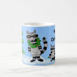 Mug Scène de Noël avec ratons laveurs