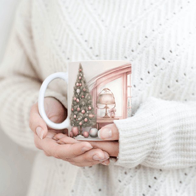 Mug Scène de Noël Pink Intérieur (Créateur téléchargé)