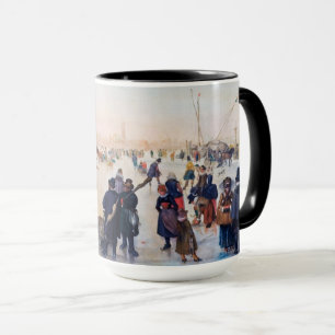 Mug Scène de patinage sur glace Beaux-Arts Cadeau de N