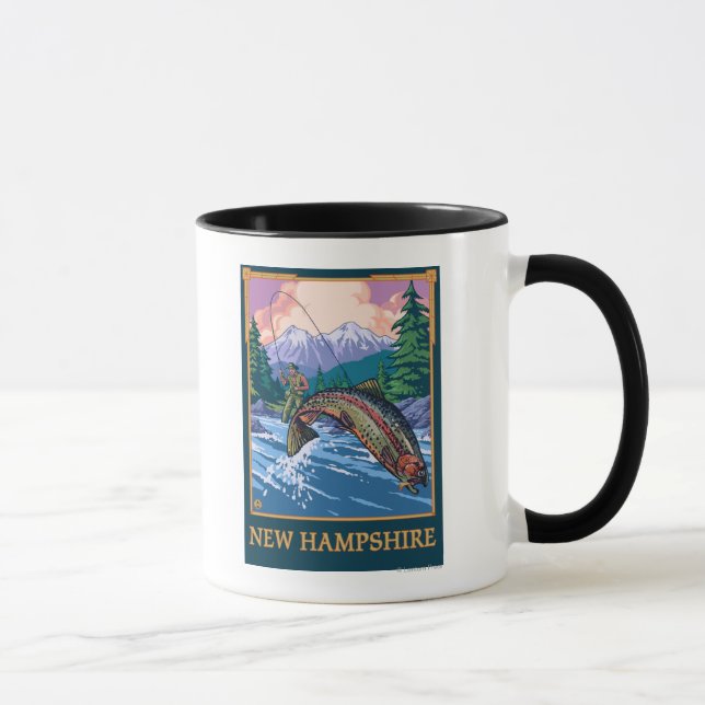 Mug Scène de pêcheurs du New HampshireAngler (Droite)