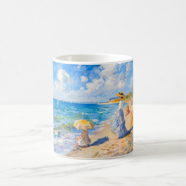 Mug Scène de plage impressionniste – Les gens au bord  (Centre)
