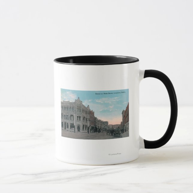 Mug Scène de rue principale avec chariot à cheval et (Droite)