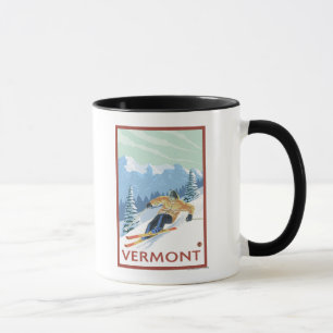 Mug Scène de skieur de VermontDownhill