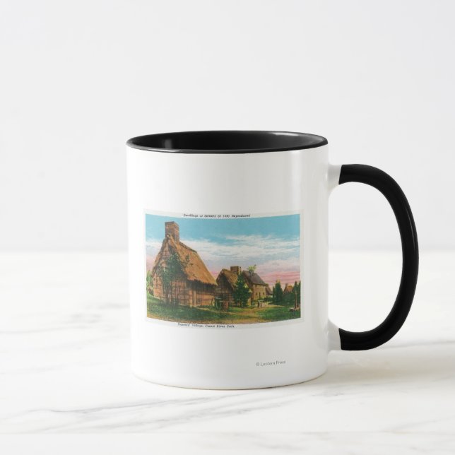 Mug Scène de village des pionniers dans Forest River P (Droite)