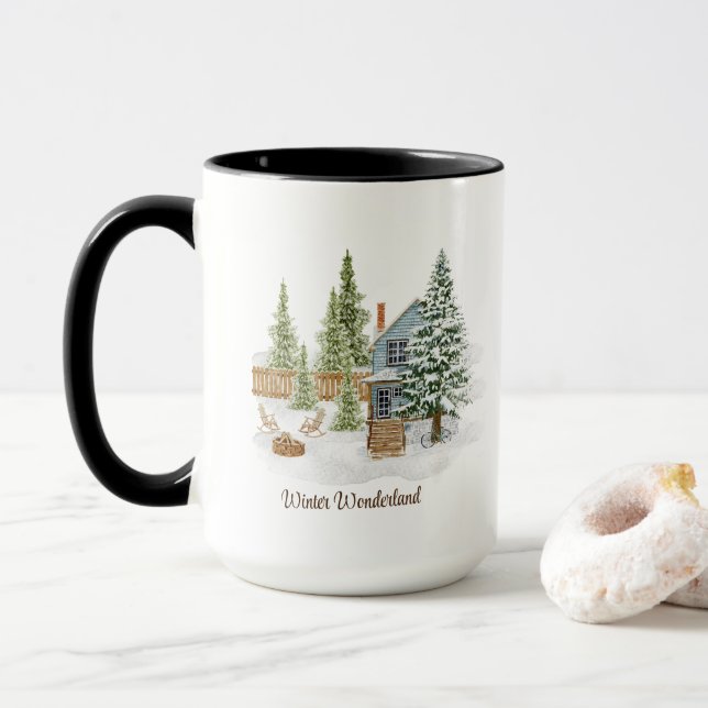 Mug Scène d'Hiver (Avec donut)