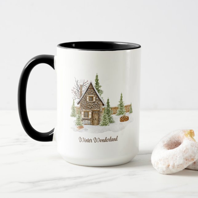 Mug Scène d'Hiver (Avec donut)