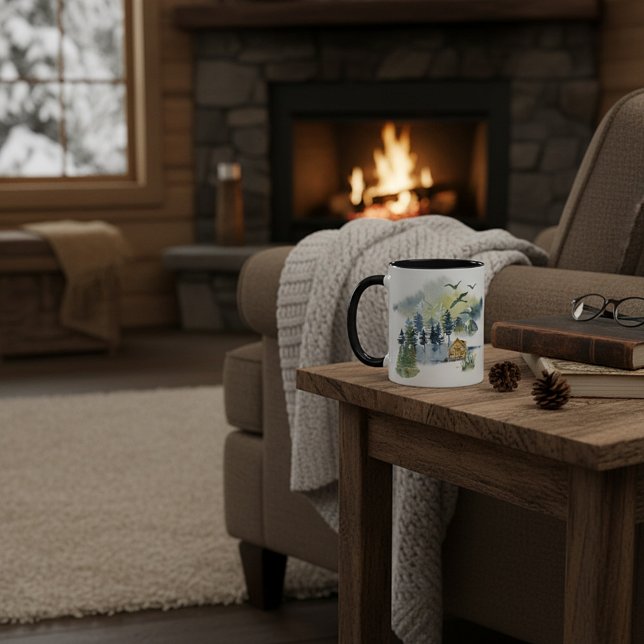 Mug Scène forestière à l'aquarelle  (Créateur téléchargé)