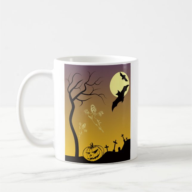 Mug Scène Haunted Graveyard Halloween, Halloween (Gauche)