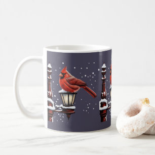 Mug Scène hivernale avec vacances de Noël d'oiseau car