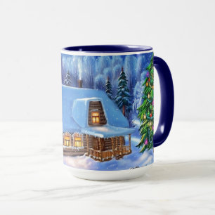 Mug Scène hivernale de décembre Saisonnière Férié