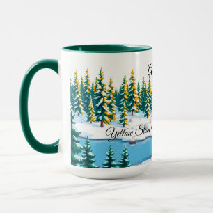 Mug Scène hivernale personnalisée de Yellowstone dans 