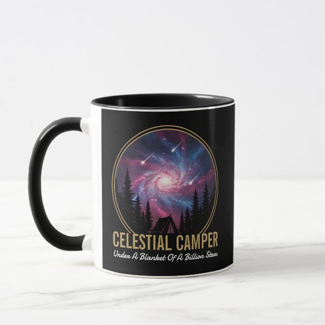 Mug Scène nocturne de la galaxie du campeur céleste (Gauche)