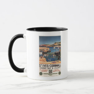 Mug Scène portuaire avec Girl and Gulls Railway