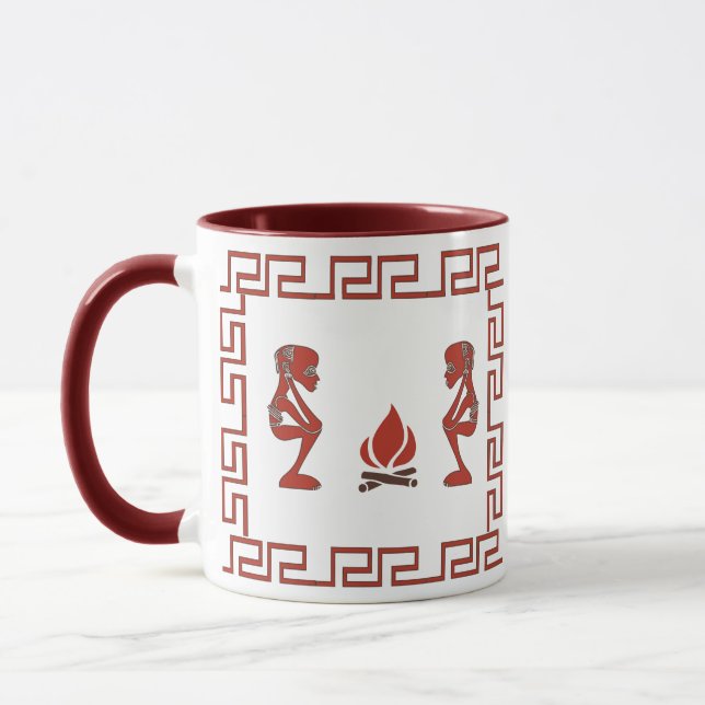 Mug Scène tribale africaine Abstraite (Gauche)