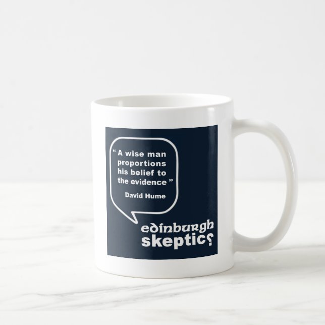 Mug Sceptiques d'Edimbourg - citation de Hume (Droite)