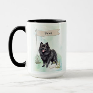Mug Schipperke Aquarelle Chien Personnalisé