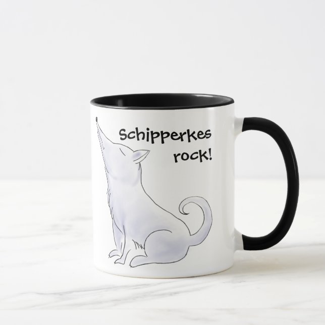 Mug Schipperke Chien Caricature Café Thé (Droite)