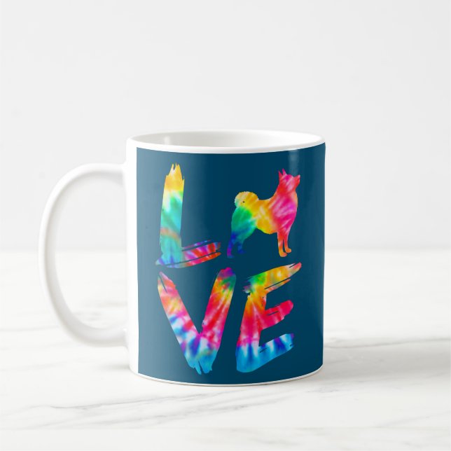 Mug Schipperke Tie Dye Love Dog Mom Dad  (Gauche)