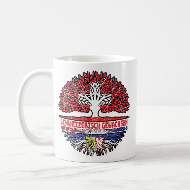 Mug Schleswig-Holstein Schweizer Schweiz Baum (Gauche)