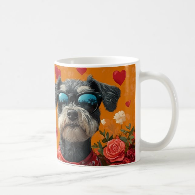 Mug Schnauzer aux Roses du Cœur pour la Saint-Valentin (Droite)