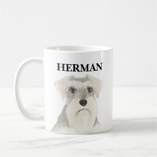 Mug Schnauzer blanc et gris personnalisé