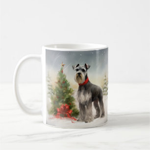 Mug Schnauzer Chien à Noël de neige