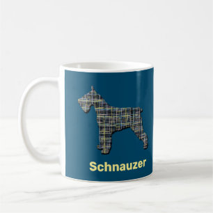 Mug Schnauzer Chien jaune et noir Grille bleu