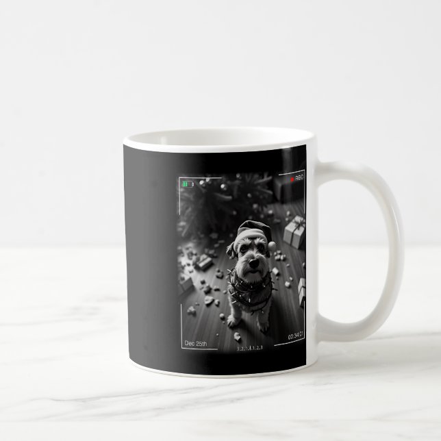 Mug Schnauzer de Noël pris en caméra  (Droite)