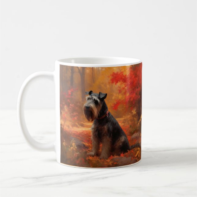 Mug Schnauzer en automne Leaves Fall Inspire (Gauche)