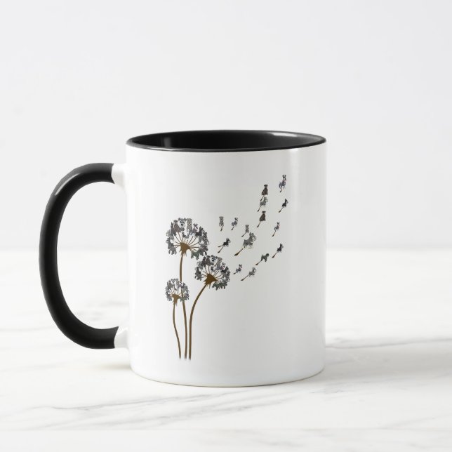 Mug Schnauzer Flower Fly Dandelion Schnauzer Funny Chi (Gauche)