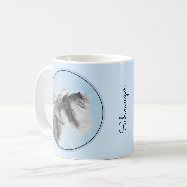 Mug Schnauzer (Giant, Standard) Peinture - Chien Art (Devant gauche)