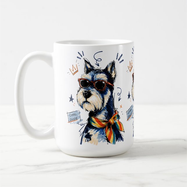 Mug Schnauzer Mec avec des Lunettes de Soleil (Gauche)