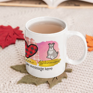 Mug Schnauzer miniature d'amour de paix personnalisé a