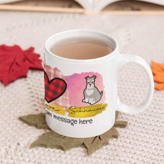 Mug Schnauzer miniature d'amour de paix personnalisé a (Créateur téléchargé)
