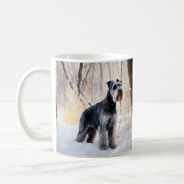 Mug Schnauzer Qu'il neige Noël (Gauche)