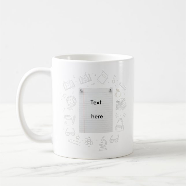 Mug School Doodle Notebook Design Teacher Gift (Gauche)