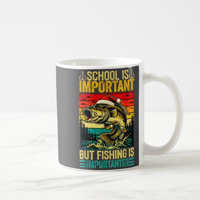 Mug School Is Imrtant But Fishing Funny Christmas Fish (Droite)