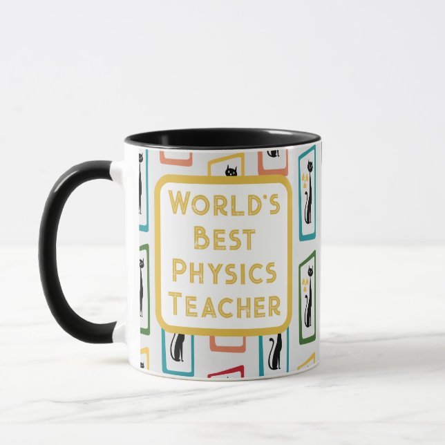 Mug Schrödinger's Cat Mid Century Moderne multicolore (Gauche)