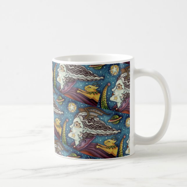MUG SCI FI SPACE WITCH & COMET CAT COLORÉ HALLOWEEN (Droite)