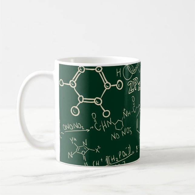 Mug Science, chimie, motif de laboratoire vintage (Gauche)