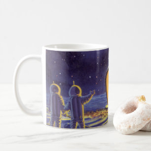 Mug Science-fiction vintage Aliens sur la Lune de la p