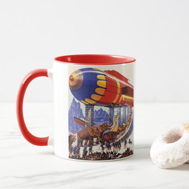 Mug Science-fiction vintage, Animaux sauvages de l'Arc (Avec donut)
